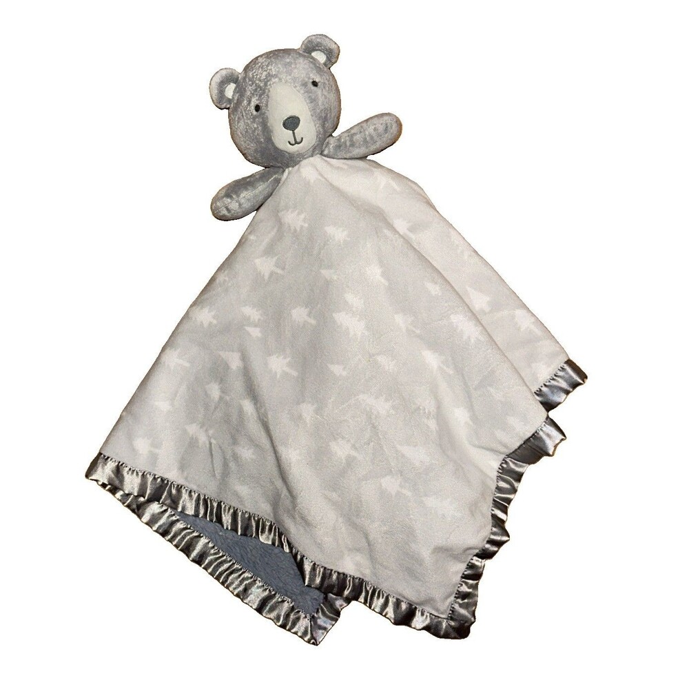 Cloud Island Gray Bear Lovey Security Blanket Satin XL Oversized Target